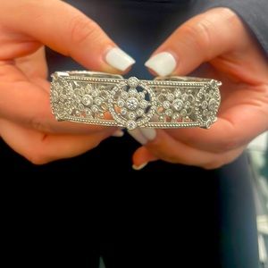 Judith Ripka sterling silver cuff bracelet with Diamonique